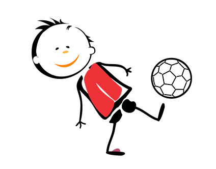 Kid animatin kicking soccer ball